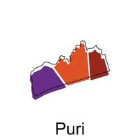 Karte von puri modern Umriss, hoch detailliert Vektor Illustration Design Vorlage, geeignet zum Ihre Unternehmen