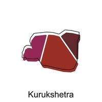 Karte von kurukshetra Vektor Vorlage mit Umriss, Grafik skizzieren Stil isoliert auf Weiß Hintergrund