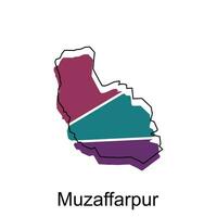 Karte von muzaffarpur Stadt modern Umriss, hoch detailliert Illustration Vektor Design Vorlage