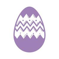 Frohe Ostern Saison lila Farbe Ei gemalte Linienstil-Symbol vektor