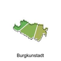 Karte von Burgkunstadt bunt geometrisch Gliederung Design, Welt Karte Land Vektor Illustration Vorlage