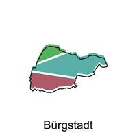 Karte von burgstadt National Grenzen, wichtig Städte, Welt Karte Land Vektor Illustration Design Vorlage