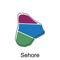 sehore stad av Indien Land Karta vektor illustration design mall, vektor med översikt grafisk skiss stil på vit bakgrund