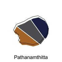 Karta av pathanamthitta modern översikt, hög detaljerad vektor illustration design mall, lämplig för din företag