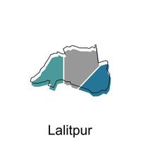 Karte von lalitpur Stadt modern einfach geometrisch, Illustration Vektor Design Vorlage
