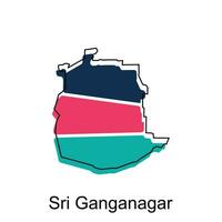 sri Ganganagar Karte. Vektor Karte von das Indien Land. Grenzen von zum Ihre Infografik. Vektor Illustration Design Vorlage