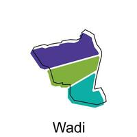 Karta av wadi färgrik geometrisk modern översikt, hög detaljerad vektor illustration vektor design mall, lämplig för din företag