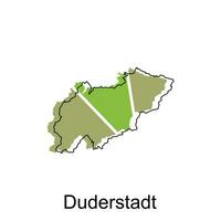 Karte von duderstadt bunt geometrisch Gliederung Design, Welt Karte Land Vektor Illustration Vorlage
