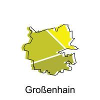 Karta av grobenhain geometrisk vektor design mall, nationell gränser och Viktig städer illustration