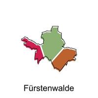 Vektor Karte von Fürstenwalde modern Umriss, hoch detailliert Vektor Illustration Design Vorlage