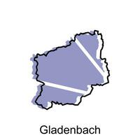 gladenbach stad av Tyskland Karta vektor illustration, vektor mall med översikt grafisk skiss stil isolerat på vit bakgrund