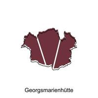Karte von Georgsmarienhütte Design Vorlage, geometrisch mit Gliederung Illustration Design vektor
