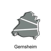 Karte von gernsheim Design Vorlage, geometrisch mit Gliederung Illustration Design vektor