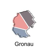 Karte von gronau geometrisch Vektor Design Vorlage, National Grenzen und wichtig Städte Illustration