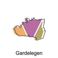 Karte von gardelegen Design Vorlage, geometrisch mit Gliederung Illustration Design vektor