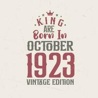 kung är född i oktober 1923 årgång utgåva. kung är född i oktober 1923 retro årgång födelsedag årgång utgåva vektor