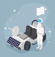 astronaut och vagn vektor