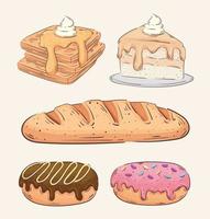 bunt med fem bageributiker som ikoner vektor