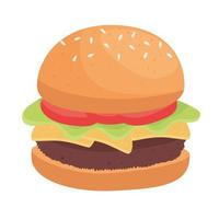 hamburgare snabbmat läcker ikon vektor
