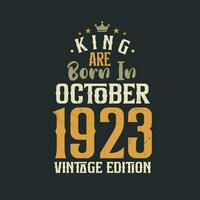 König sind geboren im Oktober 1923 Jahrgang Auflage. König sind geboren im Oktober 1923 retro Jahrgang Geburtstag Jahrgang Auflage vektor
