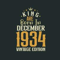 kung är född i december 1934 årgång utgåva. kung är född i december 1934 retro årgång födelsedag årgång utgåva vektor