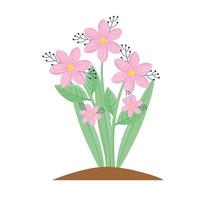 Schönheit rosa Farben Blumen und Blätter Frühlingssaison Pflanze vektor