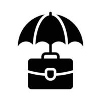 Geschäft Tasche unter Regenschirm zeigen Geschäft Konzept Symbol vektor