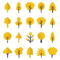 linje ikon uppsättning av gul höst träd. lämplig för design av webbplatser, vykort, böcker, mönster och Övrig syften vektor