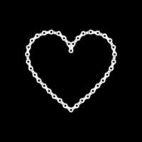 Herz Form, Liebe Symbol Symbol, zusammengesetzt durch Silhouette von das Kette von das Motor, Motorrad, Fahrrad, Fahrrad oder Maschine, können verwenden zum Logo Typ, Apps, Webseite, Kunst Illustration oder Grafik Design Element vektor