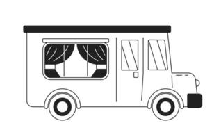 komfortabel Wohnmobil zum lange Ausflug einfarbig eben Vektor Objekt. Transport. editierbar schwarz und Weiß dünn Linie Symbol. einfach Karikatur Clip Kunst Stelle Illustration zum Netz Grafik Design