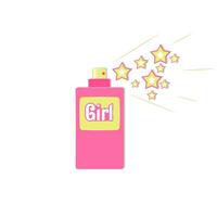 Parfüm zum Mädchen und spritzt von Sterne Vektor Illustration im retro Rille Stil