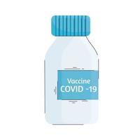 covid19-virusflaska med medicinflaska vektor