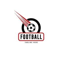 fotboll logotyp eller fotboll klubb mark bricka fotboll logotyp med årgång design vektor