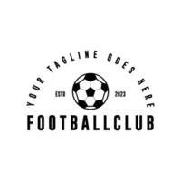 fotboll logotyp eller fotboll klubb mark bricka fotboll logotyp med årgång design vektor