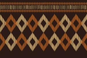 ethnisch Ikat Stoff Muster geometrisch Stil.afrikanisch Ikat Stickerei braun ethnisch orientalisch Muster braun Hintergrund. abstrakt, Vektor, Illustration. Textur, Tapete, Rahmen, Dekoration, Teppich, Motiv. vektor