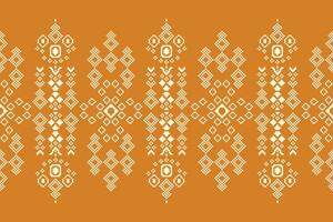 ethnisch geometrisch Stoff Muster Kreuz Stich.ikat Stickerei ethnisch orientalisch Pixel Muster braun Hintergrund. abstrakt, vektor, illustration. Textur, Kleidung, Rahmen, Dekoration, Motive, Seide Hintergrund. vektor