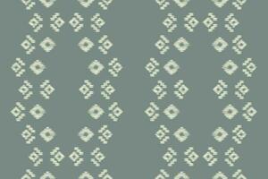 ethnisch Ikat Stoff Muster geometrisch Stil.afrikanisch Ikat Stickerei ethnisch orientalisch Muster Grün grau Hintergrund. abstrakt, Vektor, Illustration. Textur, Kleidung, Rahmen, Dekoration, Teppich, Motiv. vektor