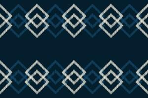 ethnisch Ikat Stoff Muster geometrisch Stil.afrikanisch Ikat Stickerei ethnisch orientalisch Muster Blau Hintergrund. abstrakt, Vektor, Illustration. Textur, Kleidung, Rahmen, Dekoration, Teppich, Motiv. vektor