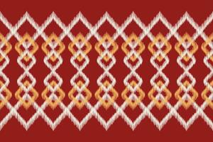 ethnisch Ikat Stoff Muster geometrisch Stil.afrikanisch Ikat Stickerei ethnisch orientalisch Muster rot Hintergrund. abstrakt, Vektor, Illustration. Textur, Kleidung, Rahmen, Dekoration, Teppich, Motiv. vektor