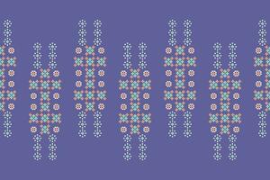 etnisk geometrisk tyg mönster korsa stitch.ikat broderi etnisk orientalisk pixel mönster lila violett bakgrund. abstrakt, vektor, illustration. textur, kläder, ram, motiv, siden tapet. vektor
