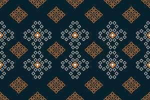 etnisk geometrisk tyg mönster korsa stitch.ikat broderi etnisk orientalisk pixel mönster blå bakgrund. abstrakt, vektor, illustration. textur, kläder, ram, dekoration, motiv, siden tapet. vektor