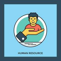 service hand innehav mänsklig avatar med trevlig uttryck skapande, mänsklig resurs ikon vektor