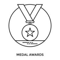 ein Symbol zeigen Star Anhänger mit ein Band ist zum Medaille Auszeichnungen vektor
