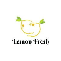 Obst Zitrone frisch Linien Kunst bunt Logo Design Idee vektor