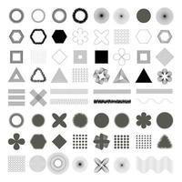 geometrisch, Formen Satz. modern Illustration einstellen von 60 Elemente zum minimalistisch drucken, Poster. eben Design. vektor