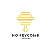 Bienenwabe fallen Logo Design minimalistisch, Bienenwabe Linie Logo Design vektor