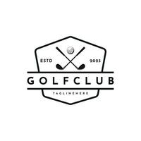 årgång retro golf sport logotyp design aning vektor