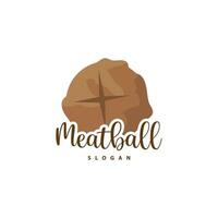 köttbulle logotyp, vektor för mat bås varumärke snabb mat enkel design ikon, mall illustration