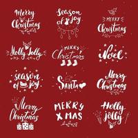 god jul kalligrafiska bokstäver. typografiska hälsningar design. kalligrafi bokstäver för semester hälsning. handritad bokstäver text vektorillustration vektor