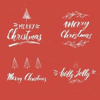 Frohe Weihnachten kalligraphische Beschriftung. typografische Grüße Design. Kalligraphie-Beschriftung für Feiertagsgruß. Hand gezeichnete Beschriftungstextvektorillustration vektor